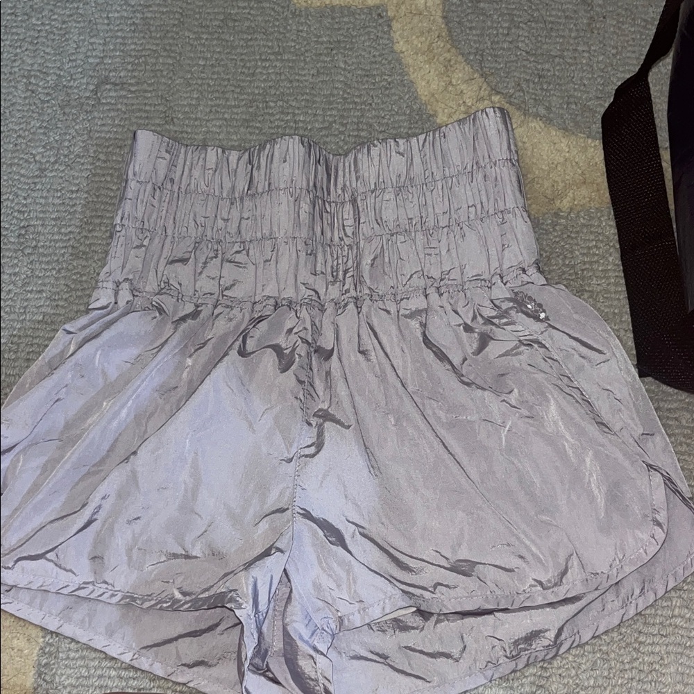 Elegant Silver High-Waisted Women's Shorts
